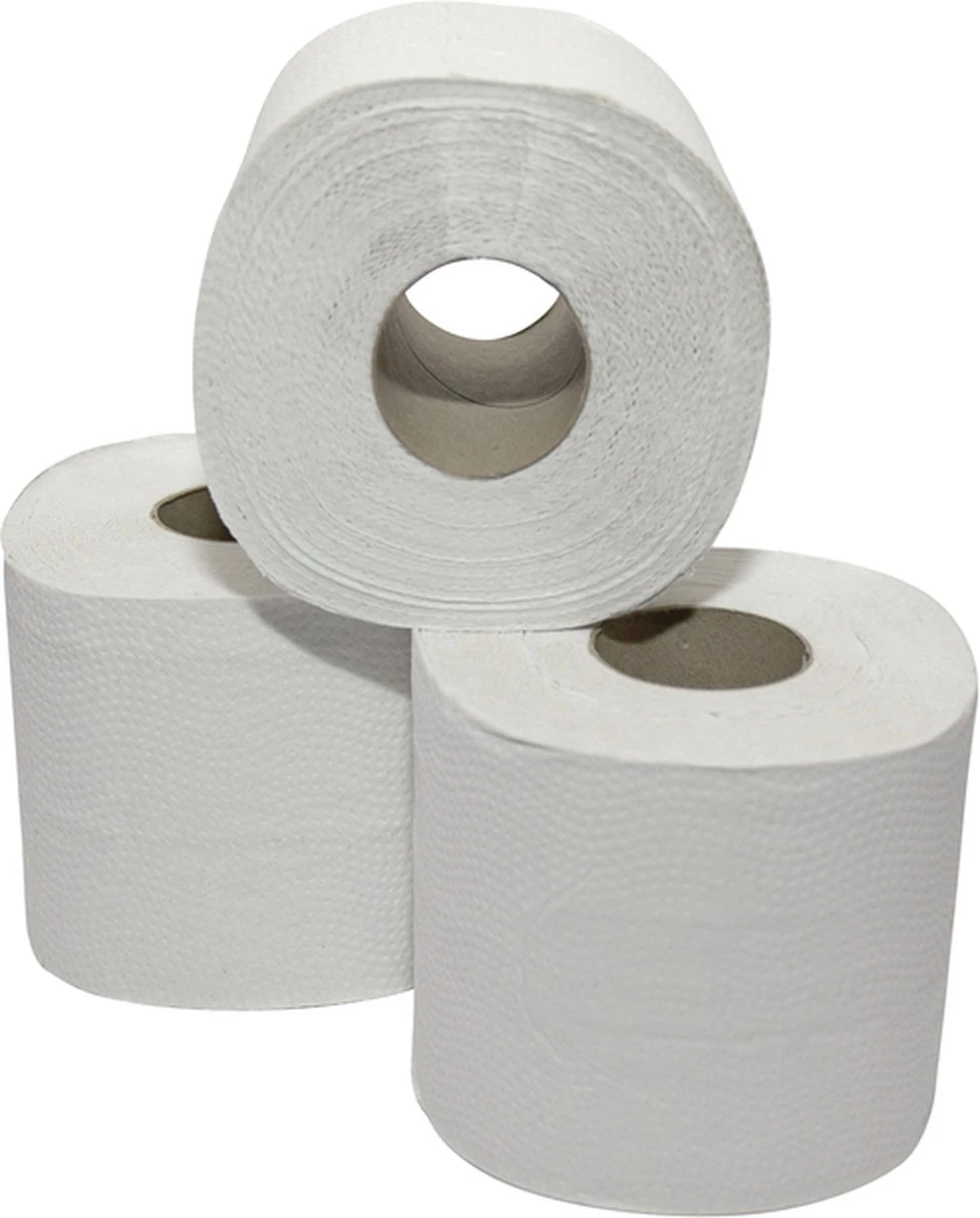 Toilet/WC Papier 2-laags - Recycled - Wit - 10 X 4 Rollen 2 Toilet/WC Papier 2-laags - Recycled - Wit - 10 X 4 Rollen - Afbeelding 2