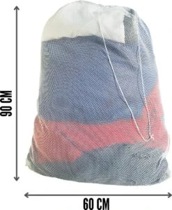 Orange85 Waszak - Groot - XL - 60 X 90 CM - Wit - Treksysteem - Trekbandsluiting - Polyester - Wasnet - Laundry Bag - Voor Kleding -Huishoudelijke Benodigdheden Winkel 981x1200