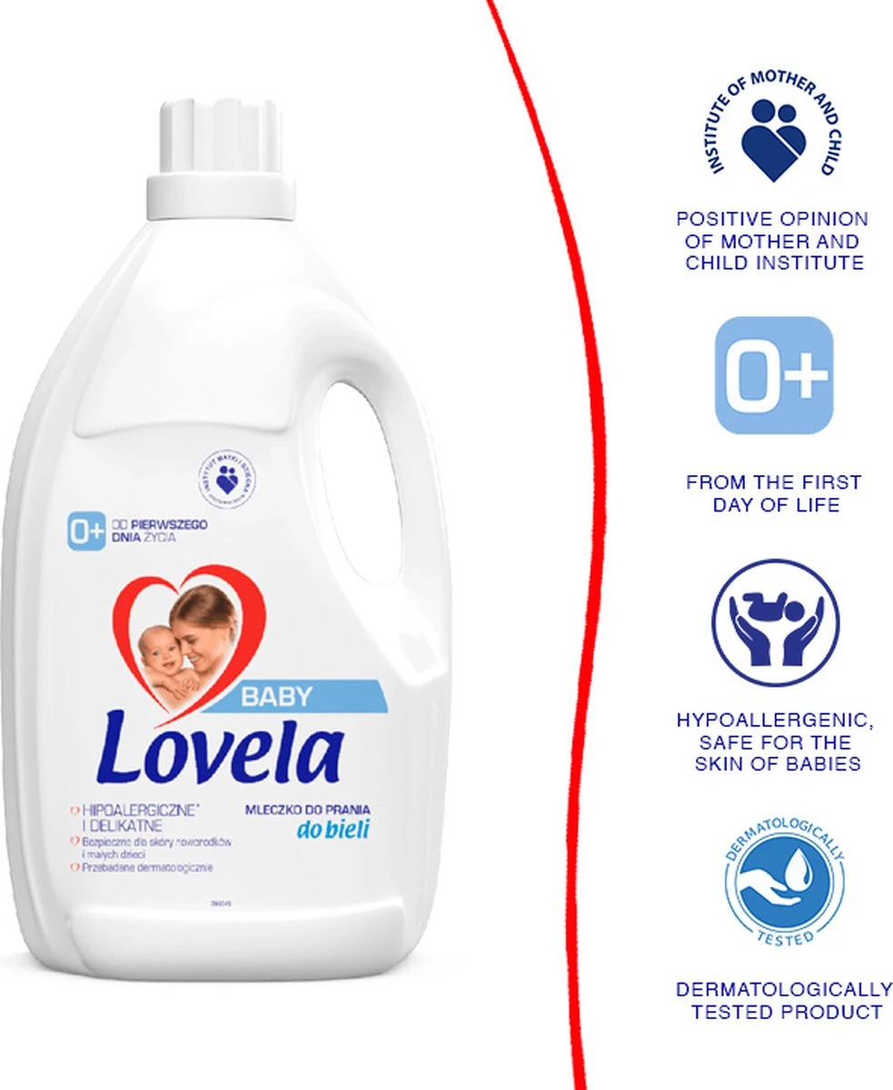 Lovela - Wasmiddel - Hypoallergene Melk - Voor Het Wassen Van Baby & Witte Kleding - 4,5l 5 Lovela - Wasmiddel - Hypoallergene Melk - Voor Het Wassen Van Baby & Witte Kleding - 4,5l - Afbeelding 5