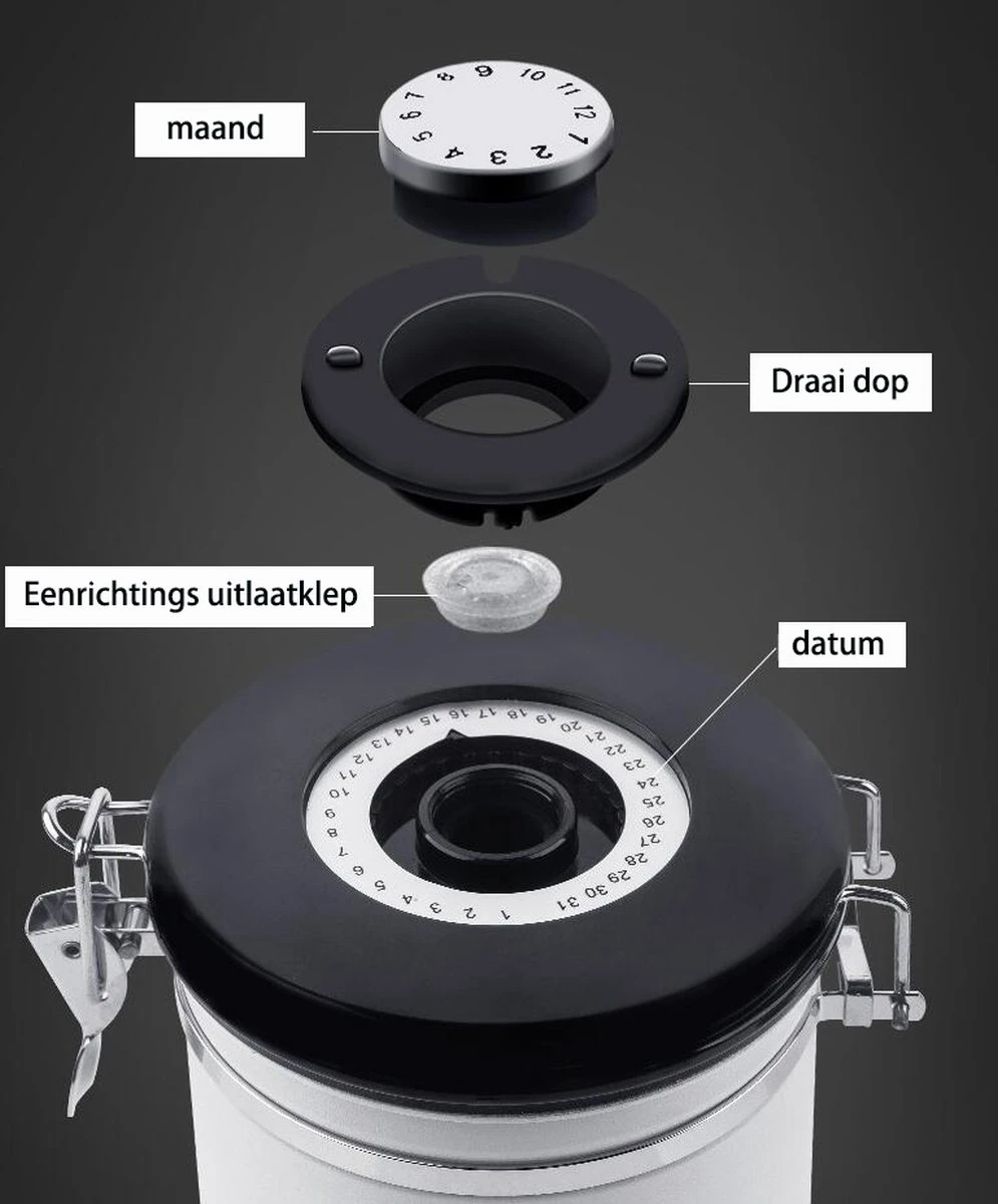 Koffiebonen Opbergbus- Koffiebonen Bewaren - Nieuw Voedsel Bewaren - Kitchen Merchandise - Vooraadbus - Bewaardozen - Kitchen Merchandise - 1.8L Vooraadpot - Voorraadpotten - Gebroken Wit Kleur - Opslagtank Voor Gedroogd Fruit- Opslag Van Koffiebonen 6 Koffiebonen Opbergbus- Koffiebonen Bewaren - Nieuw Voedsel Bewaren - Kitchen Merchandise - Vooraadbus - Bewaardozen - Kitchen Merchandise - 1.8L Vooraadpot - Voorraadpotten - Gebroken Wit Kleur - Opslagtank Voor Gedroogd Fruit- Opslag Van Koffiebonen - Afbeelding 6